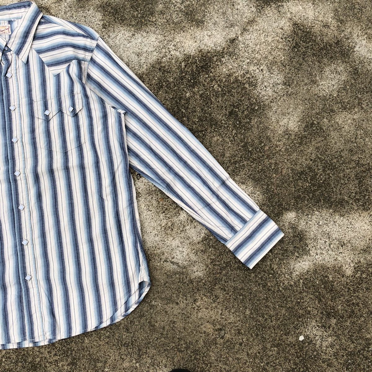 Japanese Brand × Sugar Cane × Toyo Enterprises 🔥Rare🔥🇯🇵Sugar Cane Stripes Western Styles Buttons Shirts Size M / US 6-8 / IT 42-44 - 6 Thumbnail