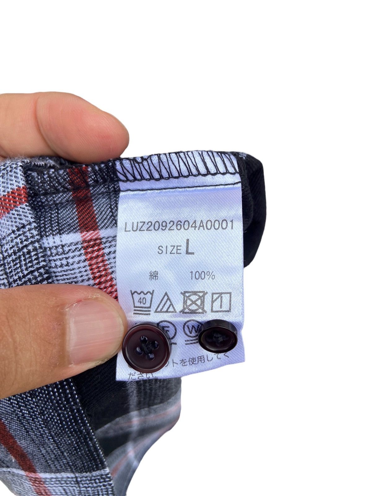 Japanese Brand Lui’s Shadow Plaid Flanel Size US L / EU 52-54 / 3 - 5 Thumbnail