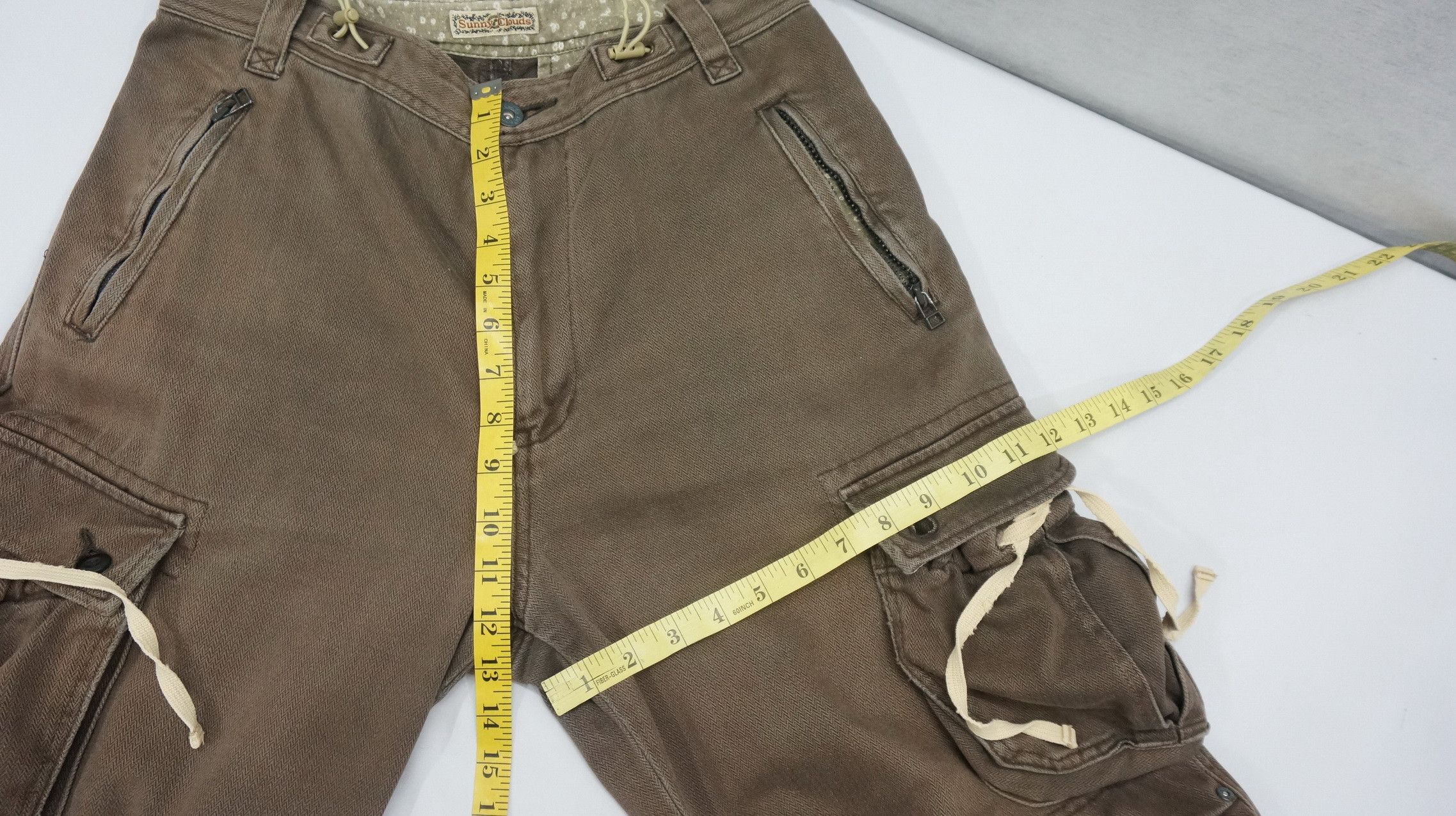 Japanese Brand 🔥 SUNNY CLOUD Vintage Herringbone Faded Brown Cargo Pants Size US 30 / EU 46 - 16 Thumbnail