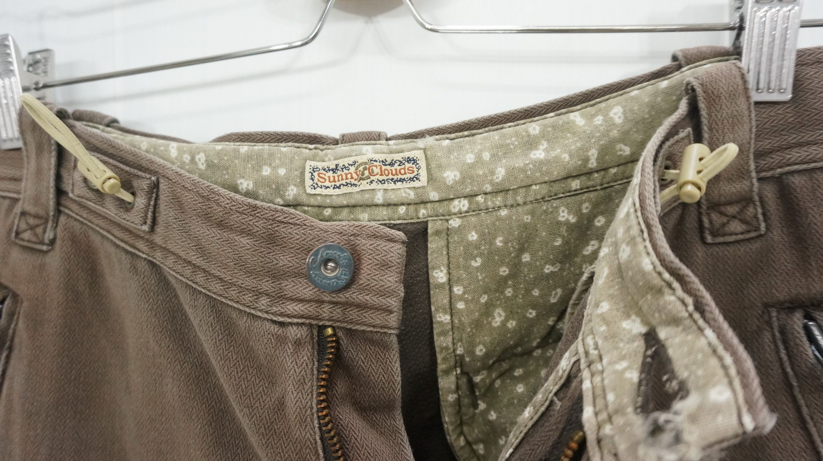 Japanese Brand 🔥 SUNNY CLOUD Vintage Herringbone Faded Brown Cargo Pants Size US 30 / EU 46 - 9 Thumbnail