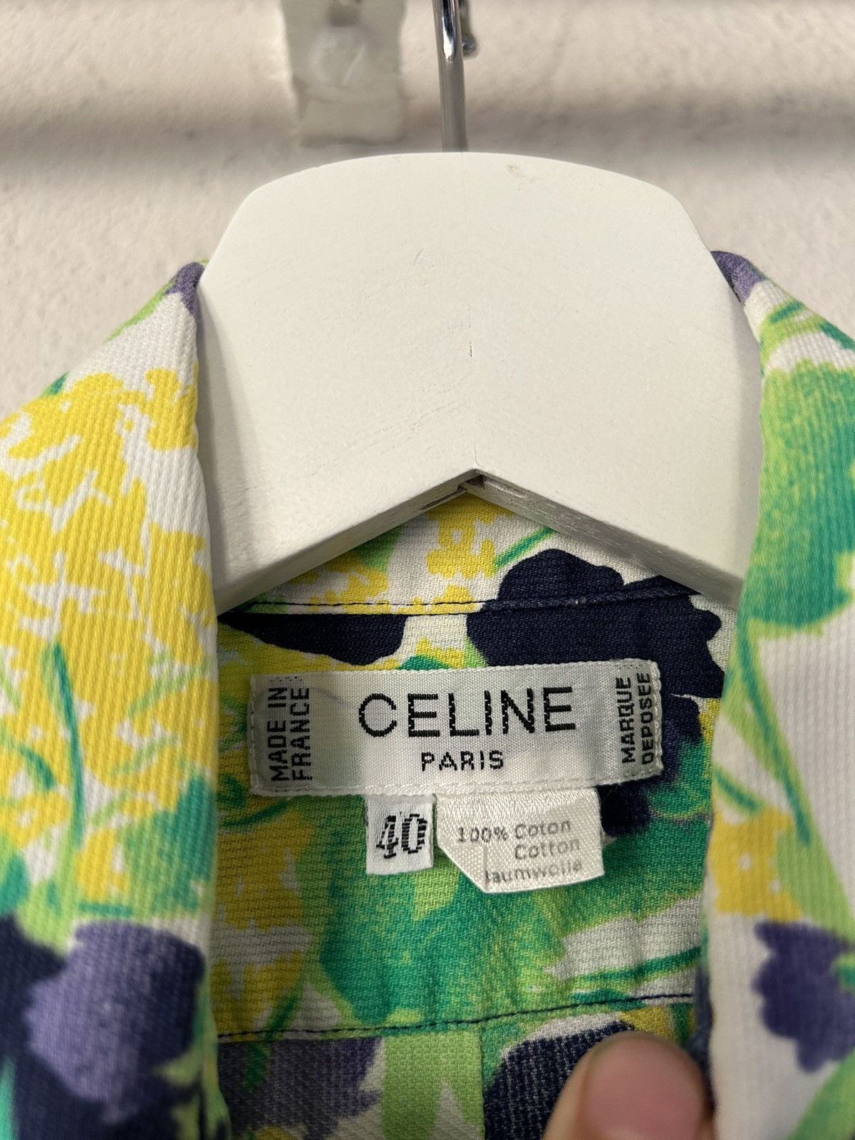 Celine Floral Print Cotton Short-Sleeve Blouse Size M / US 6-8 / IT 42-44 - 2 Thumbnail