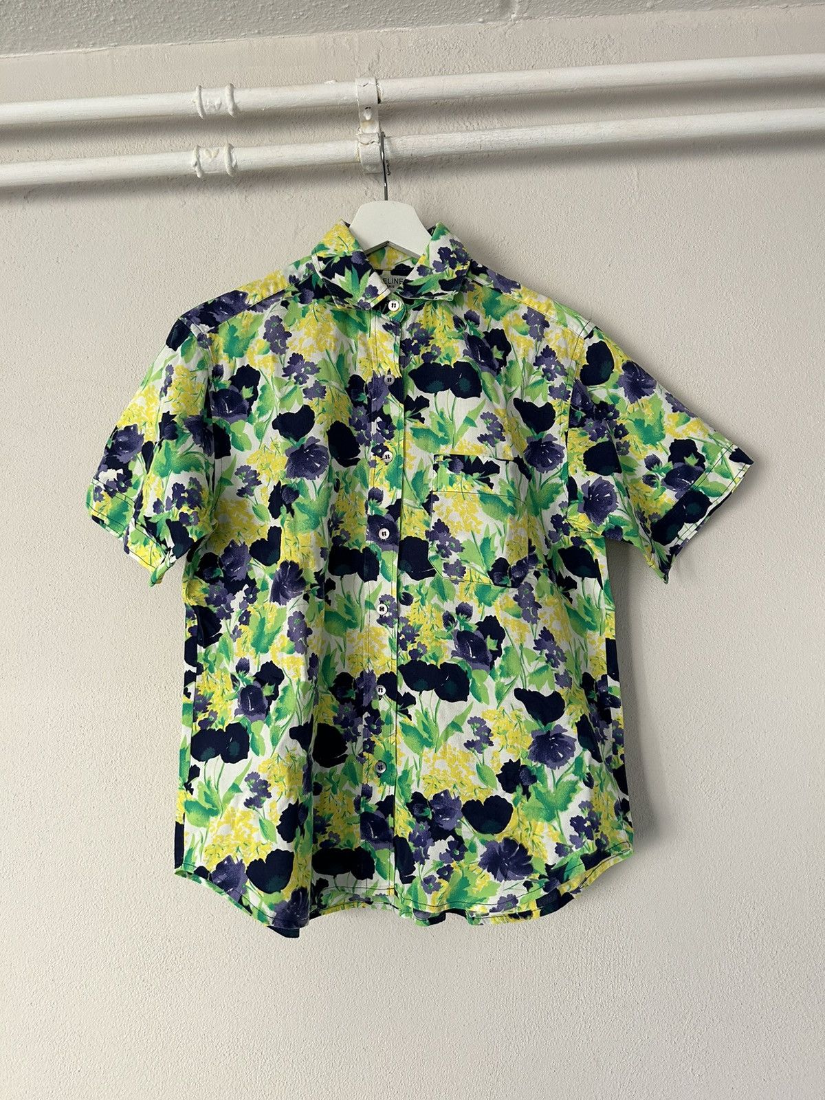 Celine Floral Print Cotton Short-Sleeve Blouse Size M / US 6-8 / IT 42-44 - 1 Thumbnail