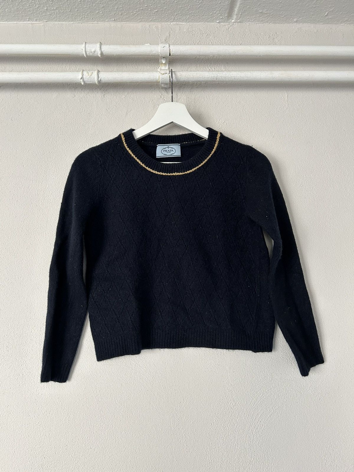 Image of Prada Wool/cashmere Blend Sweater in Navy, Women's (Size Small)