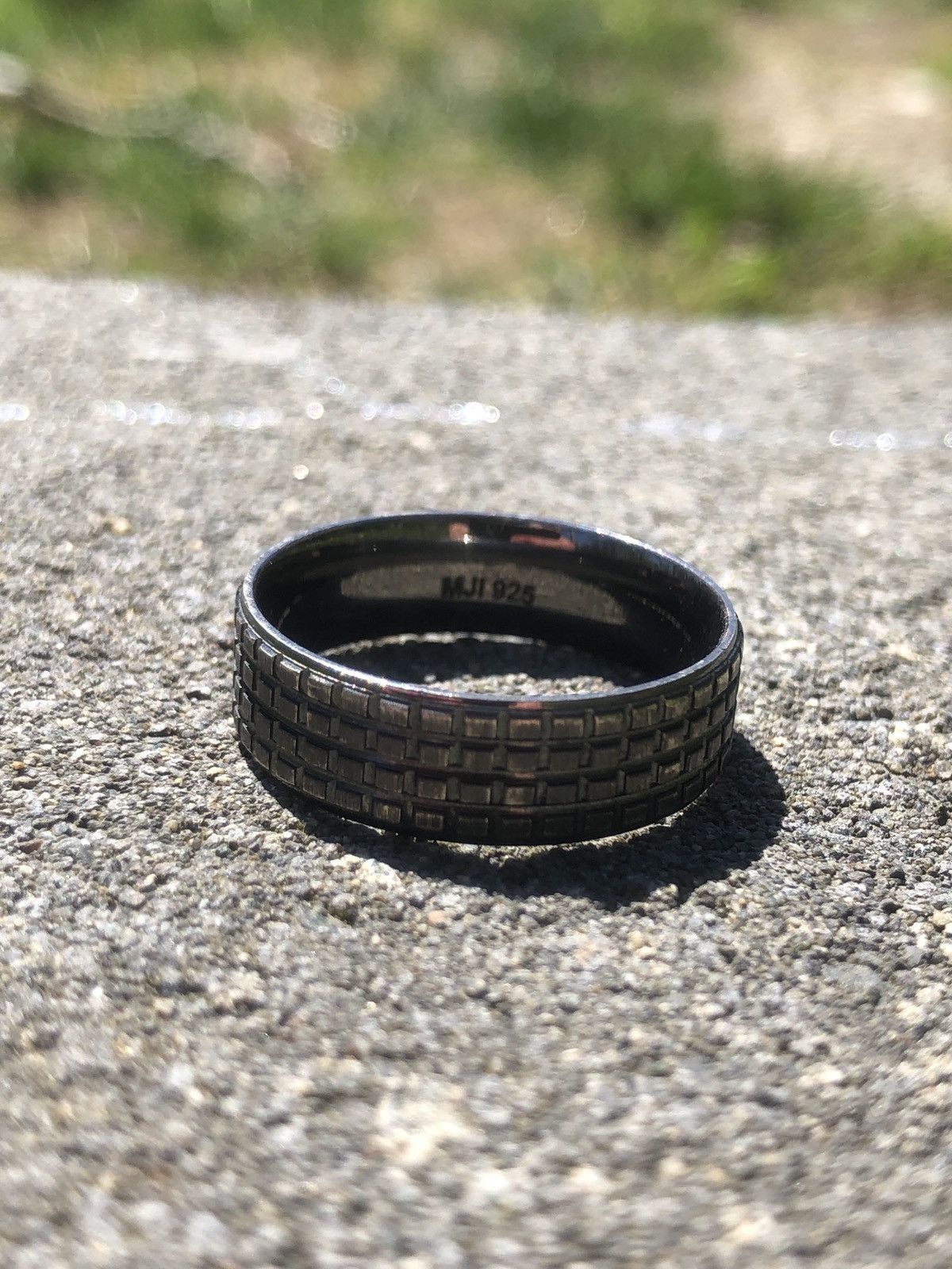 Size 10 Black Silver Ring