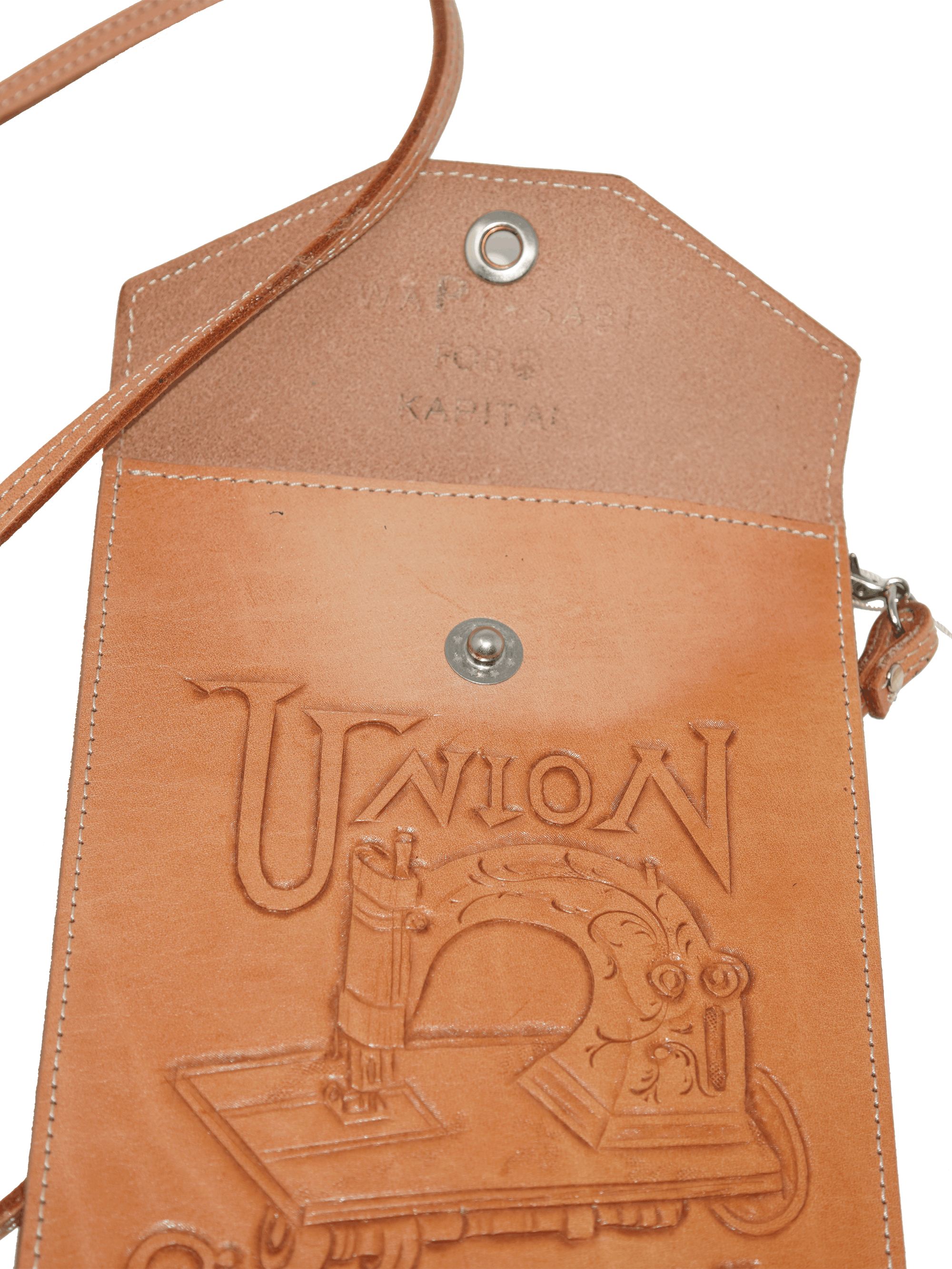 Kapital HAND CARVED LEATHER SACOCHE BAG (UNION SPECIAL) - BROWN Size ONE SIZE - 4 Thumbnail