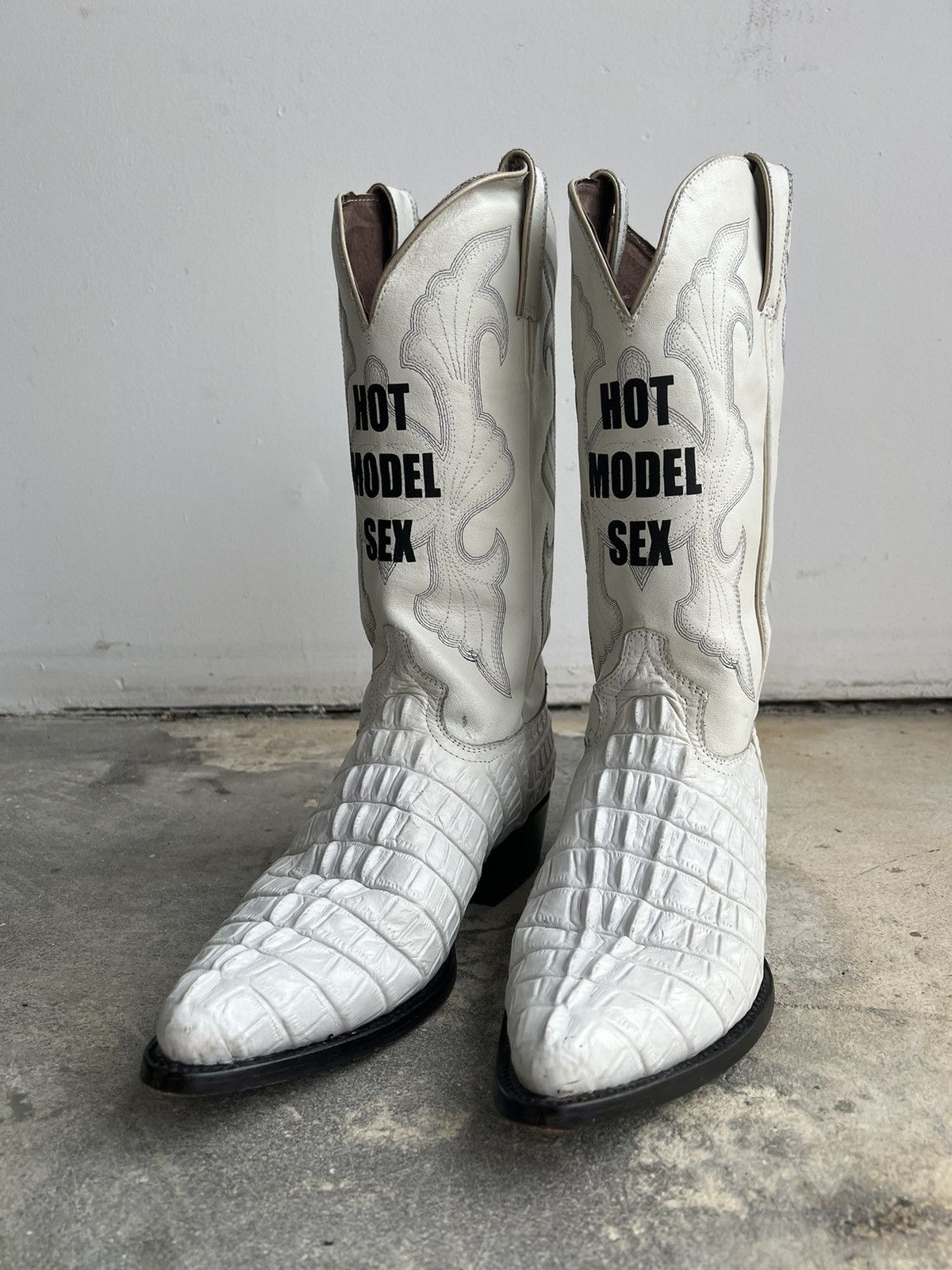 Joy Divizn HOT MODEL SEX Cowboy Boots - White | Grailed