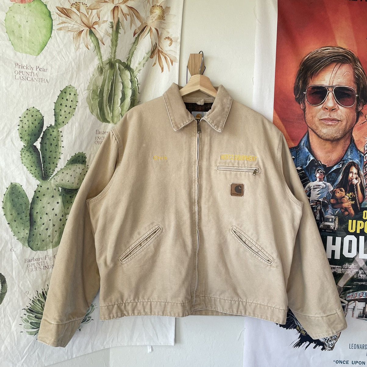 image of Carhartt Detroit Jacket J43 Wet Wheat Carhartt Jacket in Offwhite, Men's (Size XL)