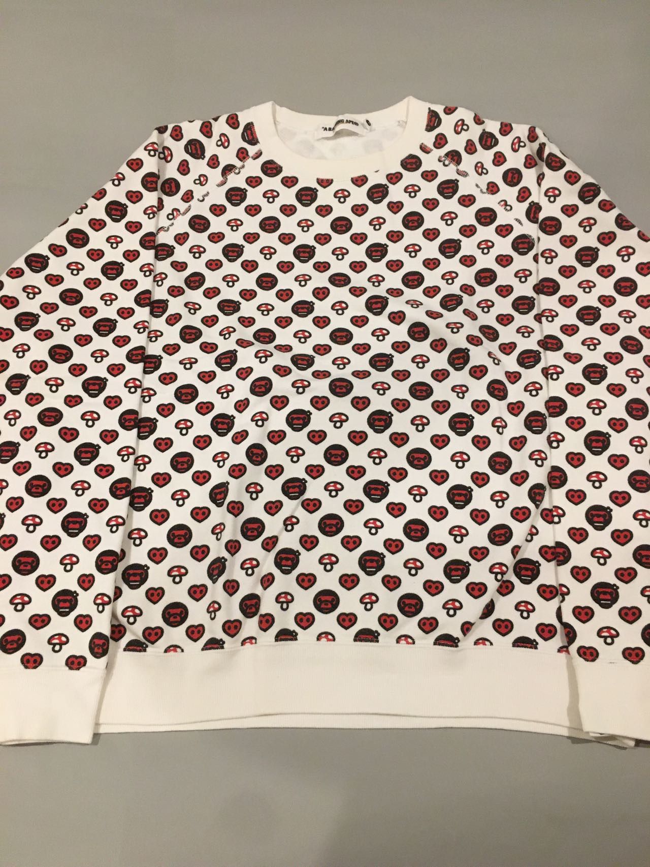 image of Bape Baby Milo Valentine’S Day Sweatshirt Hoodie Crewneck in Red, Men's (Size Small)