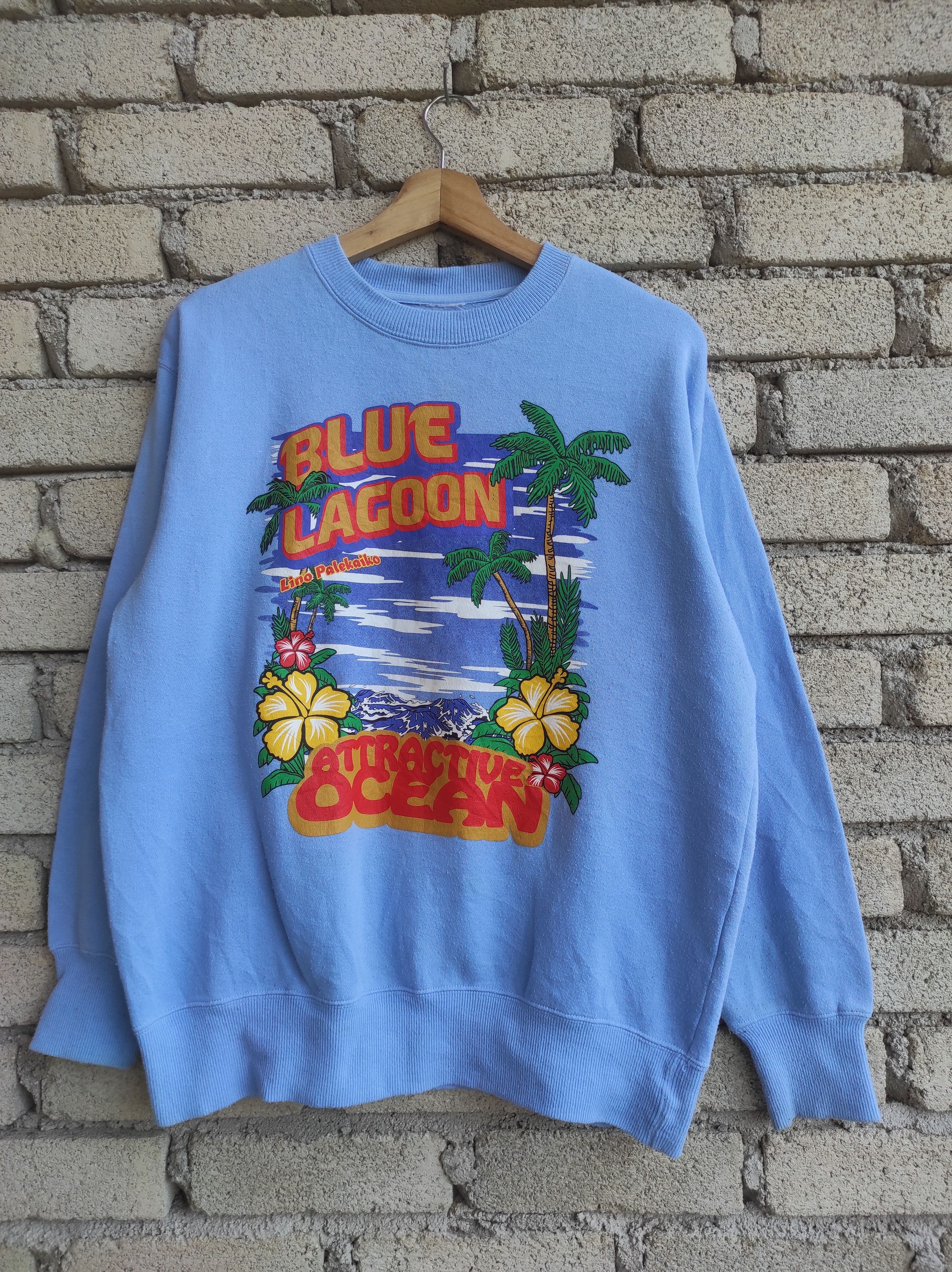 blue lagoon lino palekaiko hawaii surf aloha sweatshirt