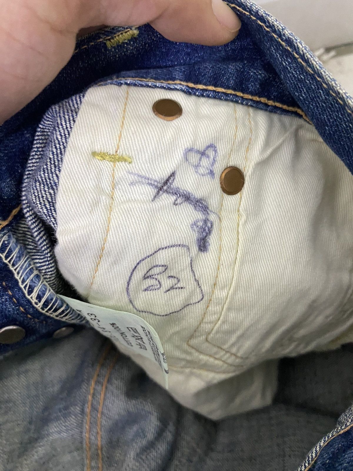 Japanese Brand × OMNIGOD Redline🔥Vintage Selvedge Omnigod Denim Jeans Size US 33 - 14 Thumbnail