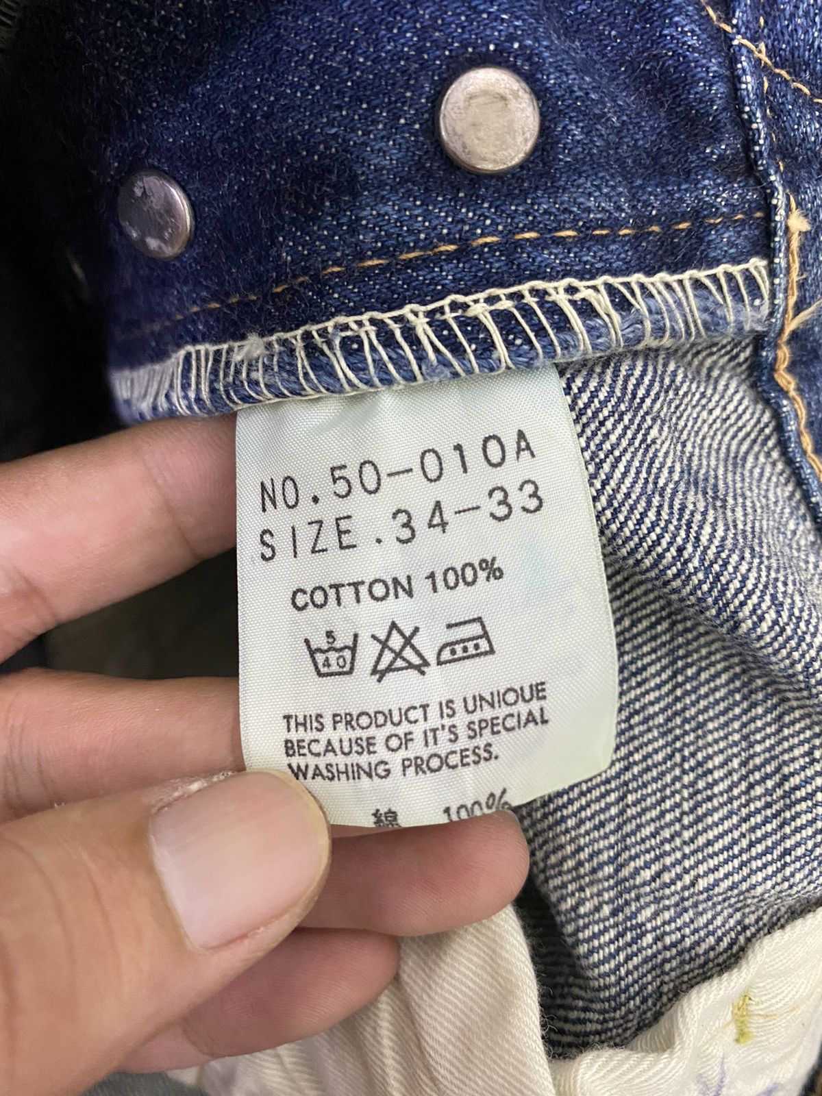 Japanese Brand × OMNIGOD Redline🔥Vintage Selvedge Omnigod Denim Jeans Size US 33 - 9 Thumbnail