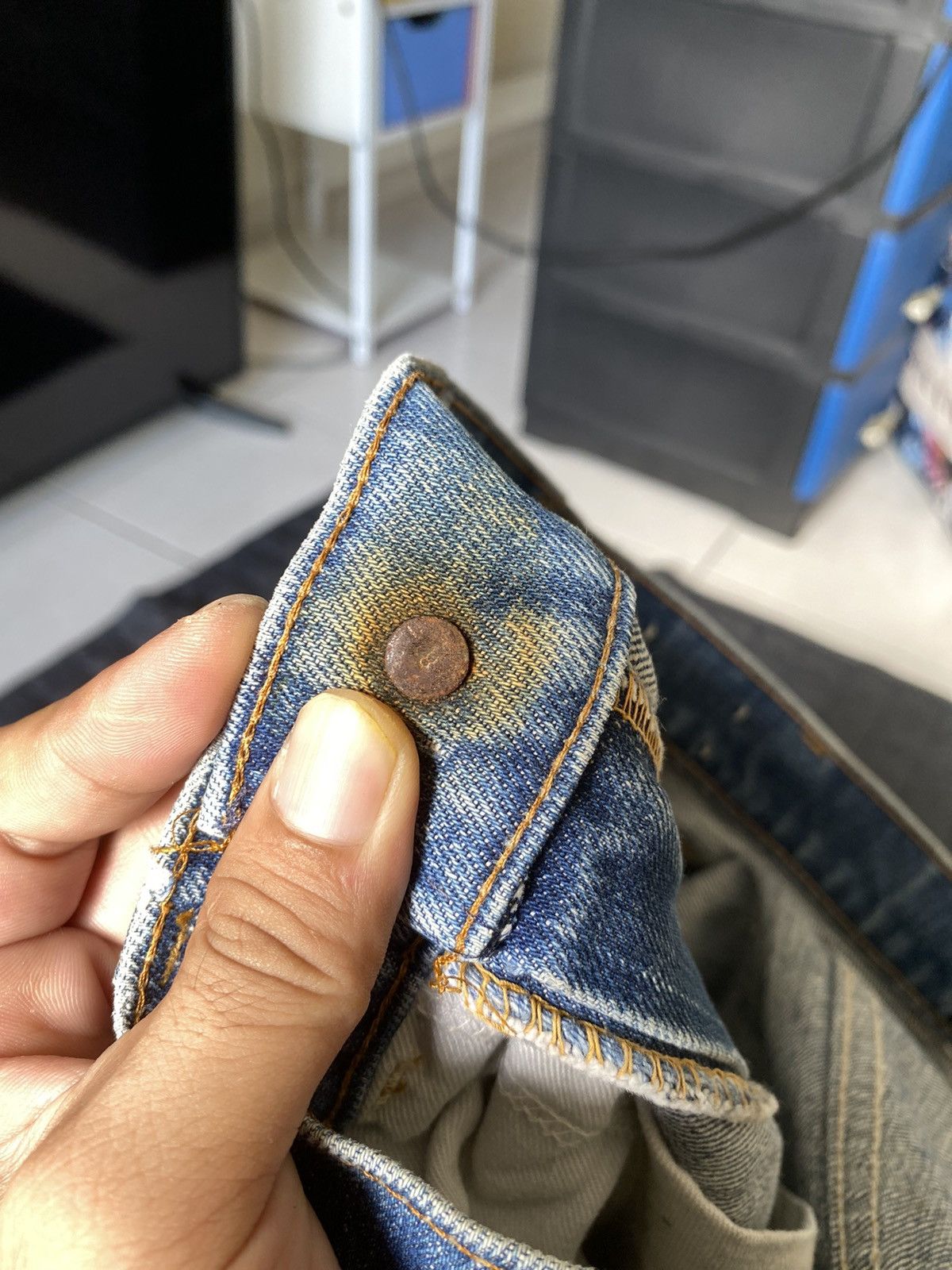 Levi's × Vintage OFFER🔥 Vintage 70s Levis Single Button Stamp 8' Denim Jeans Size US 33 - 8 Thumbnail