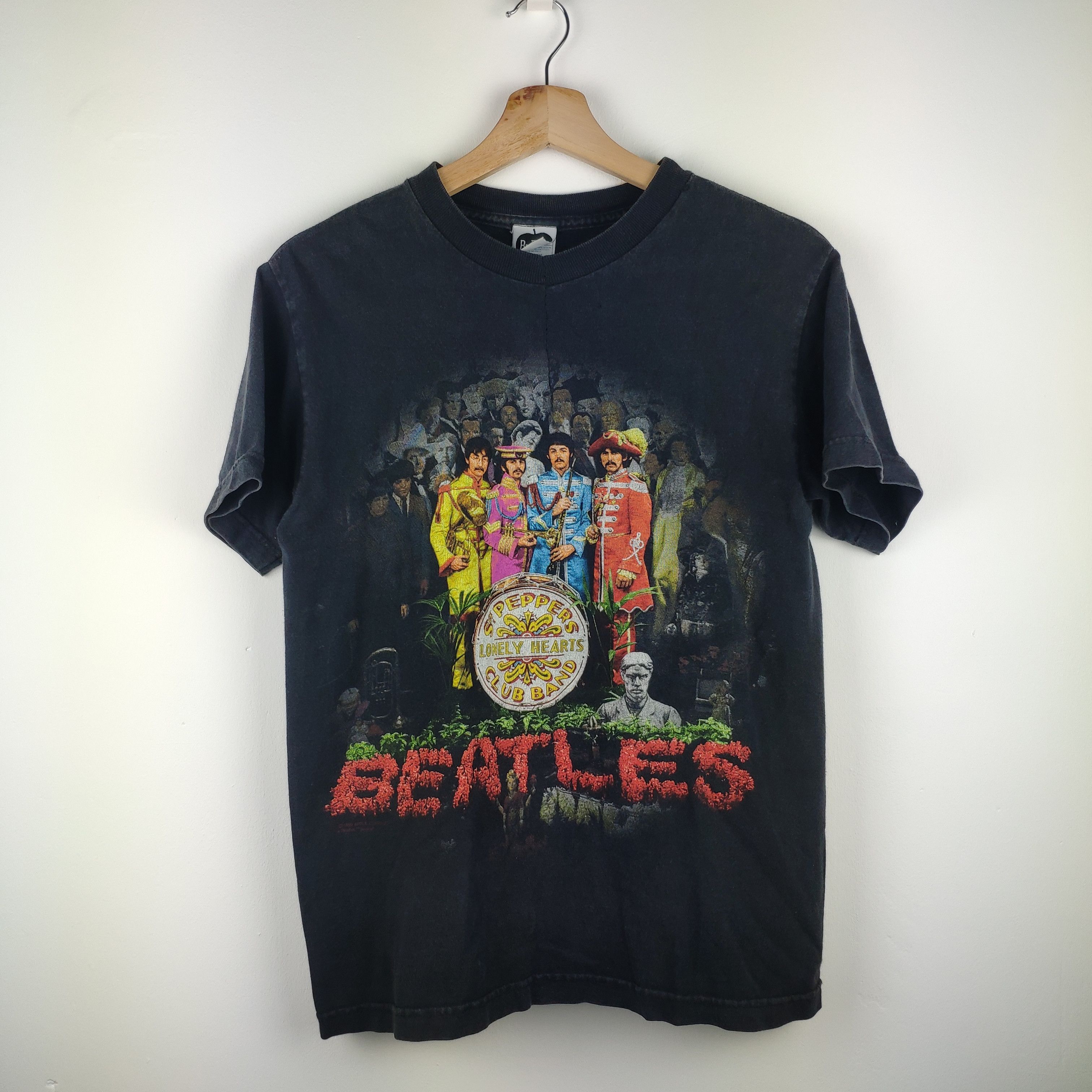 image of Steal Vintage The Beatles T Shirt Distressed Band Tees, Men's (Size Small)