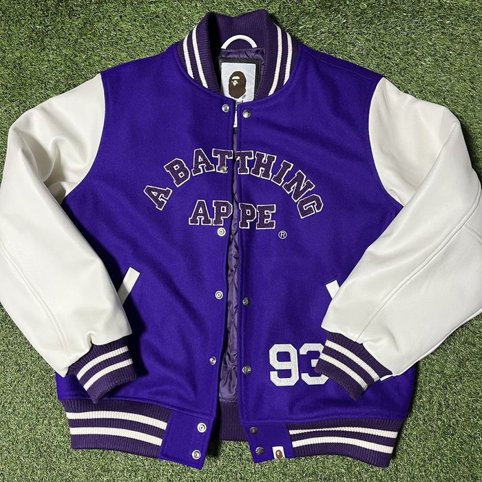 Bape Bape giant ape head varsity jacket | Grailed