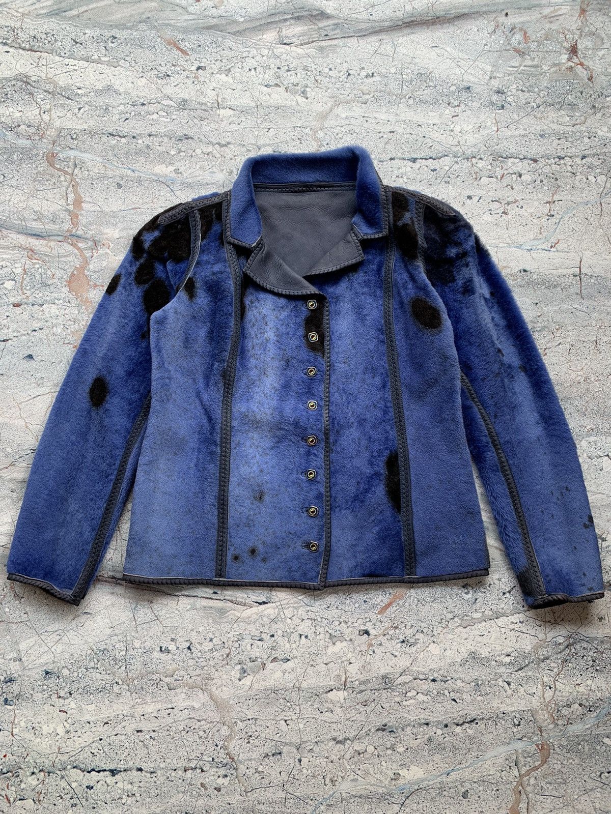 FENDI LUXURY JACKET LEOPARD BLUE