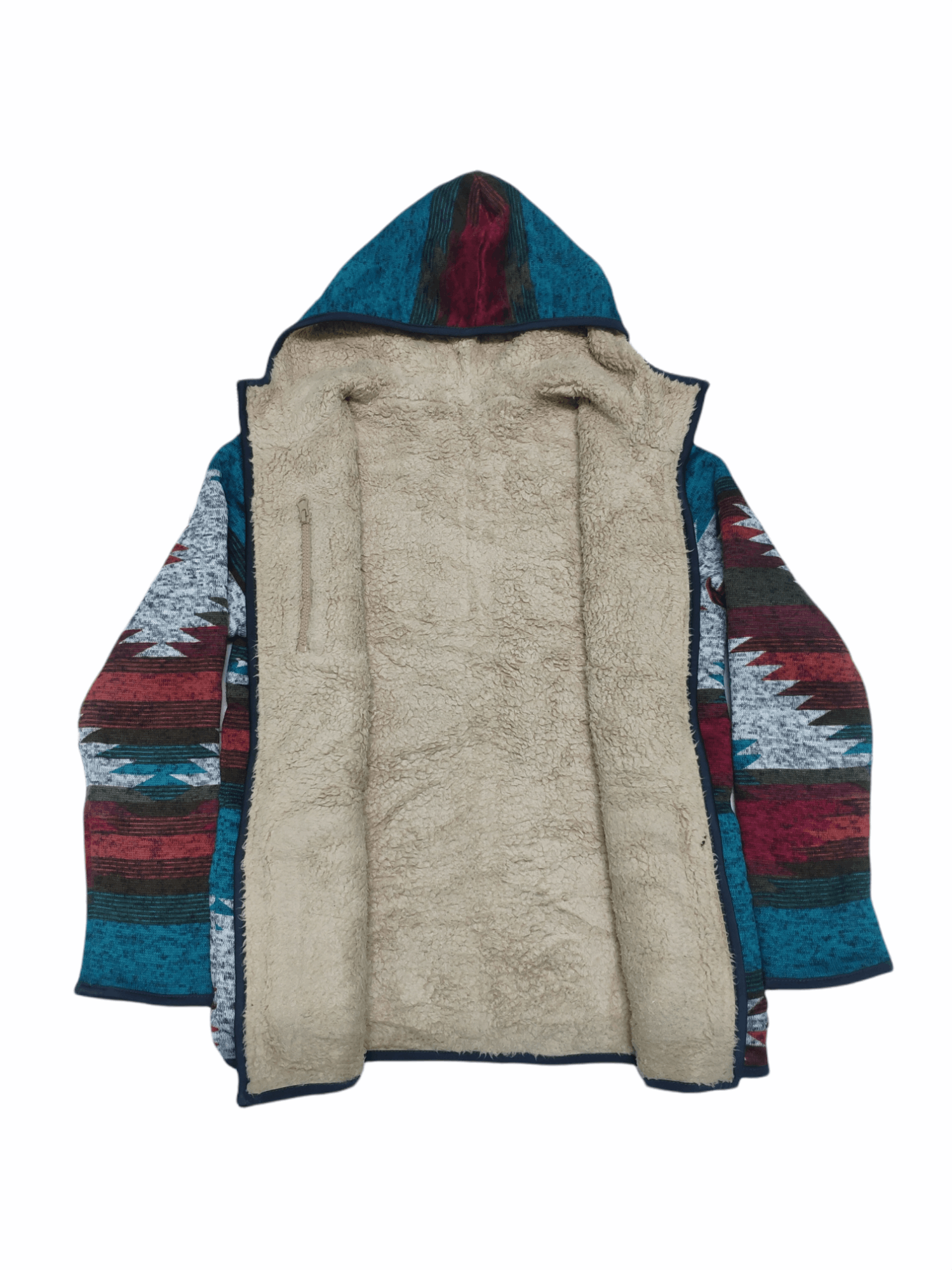 Japanese Brand × Vintage Vintage Fleece Sherpa Hooded Jacket Native Reversible Size US S / EU 44-46 / 1 - 3 Thumbnail