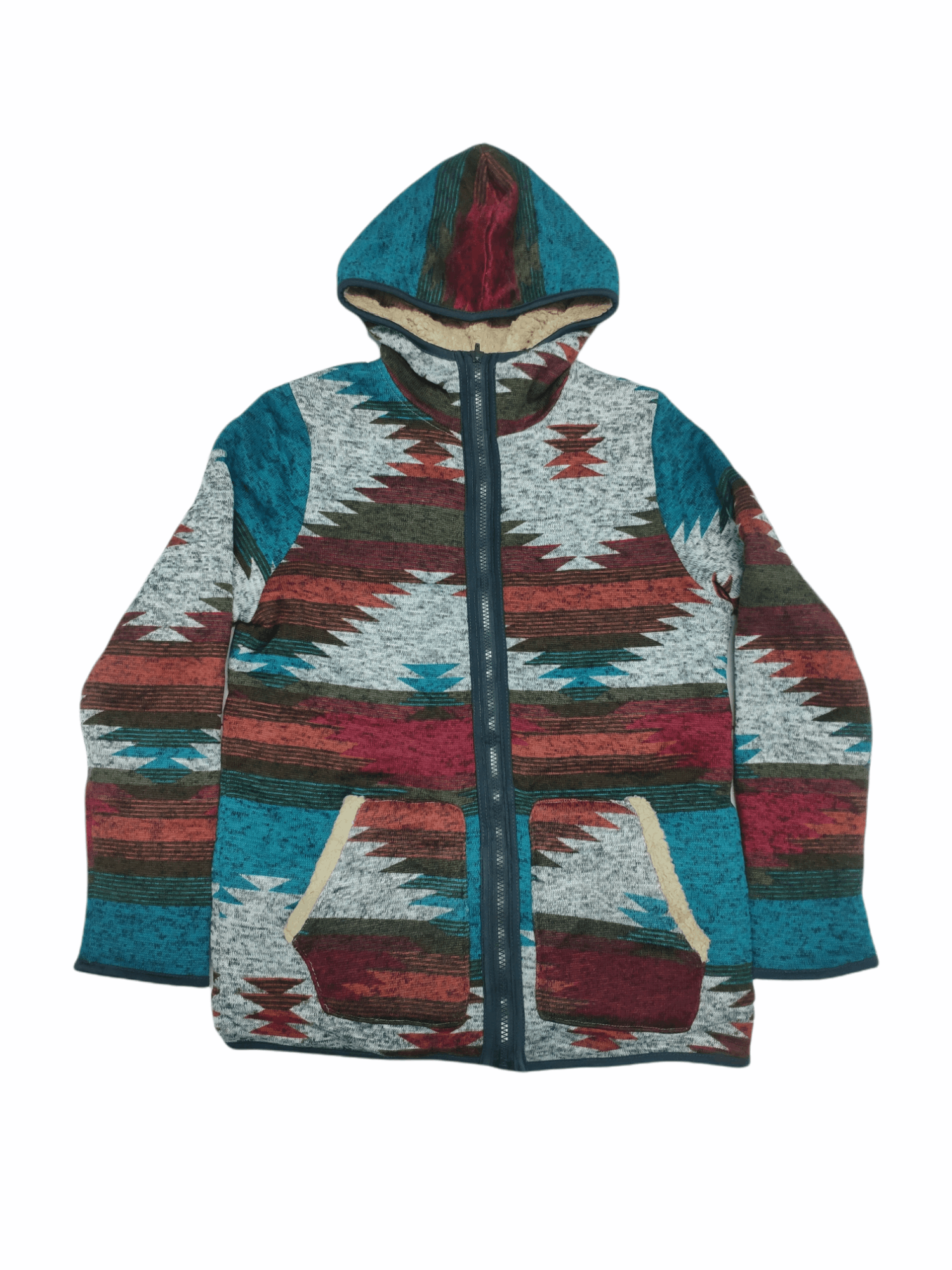 Japanese Brand × Vintage Vintage Fleece Sherpa Hooded Jacket Native Reversible Size US S / EU 44-46 / 1 - 2 Thumbnail