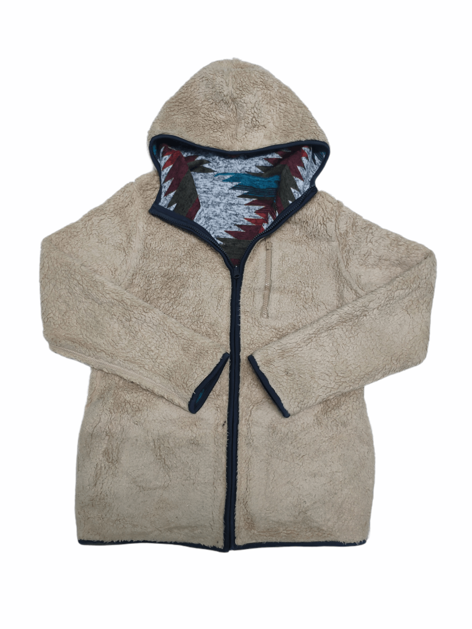 Japanese Brand × Vintage Vintage Fleece Sherpa Hooded Jacket Native Reversible Size US S / EU 44-46 / 1 - 11 Thumbnail