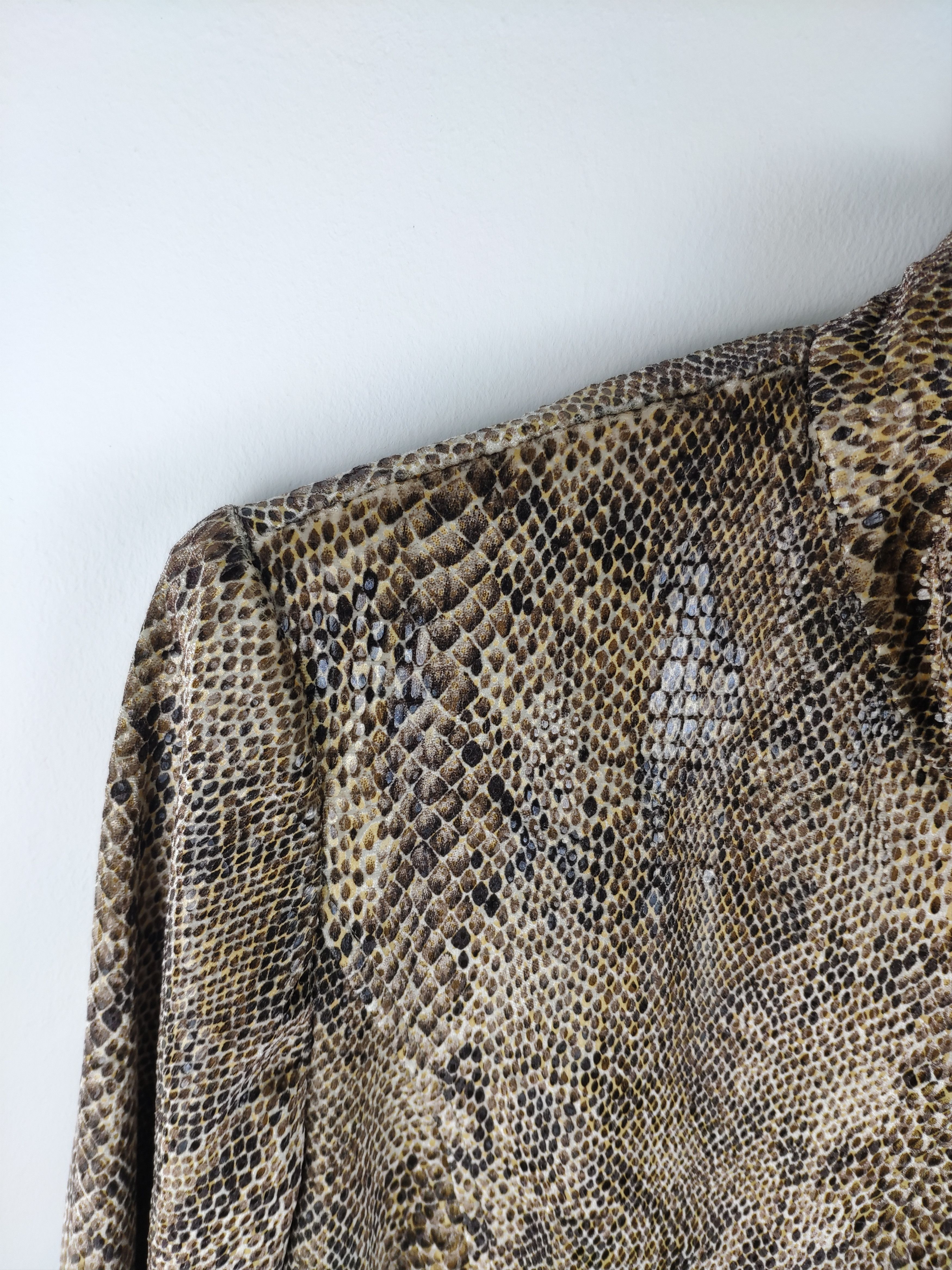 Japanese Brand Vintage Snake Skin Jacket PU Leather Inspired Gucci Snake Size S / US 4 / IT 40 - 6 Thumbnail
