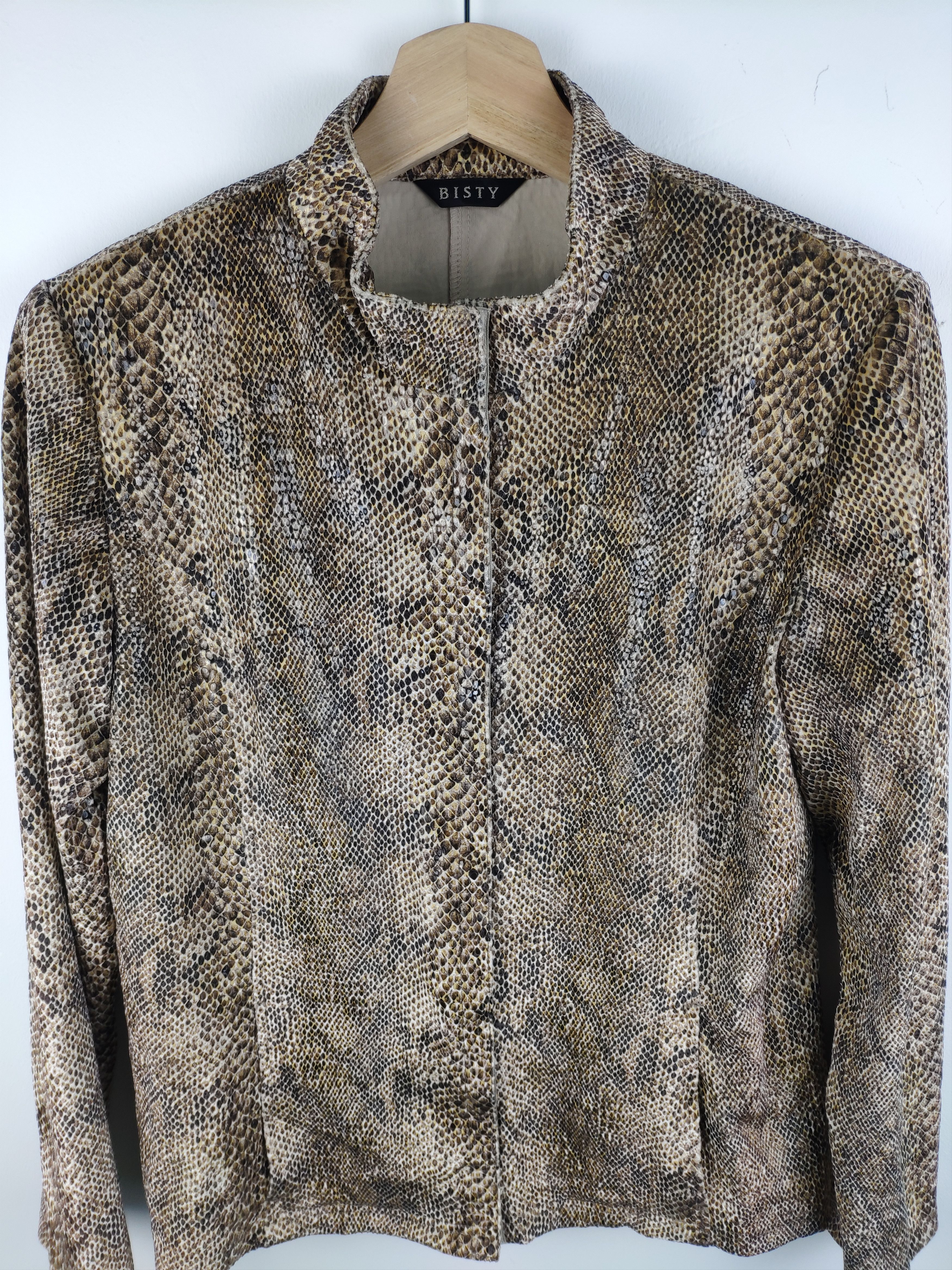 Japanese Brand Vintage Snake Skin Jacket PU Leather Inspired Gucci Snake Size S / US 4 / IT 40 - 3 Thumbnail