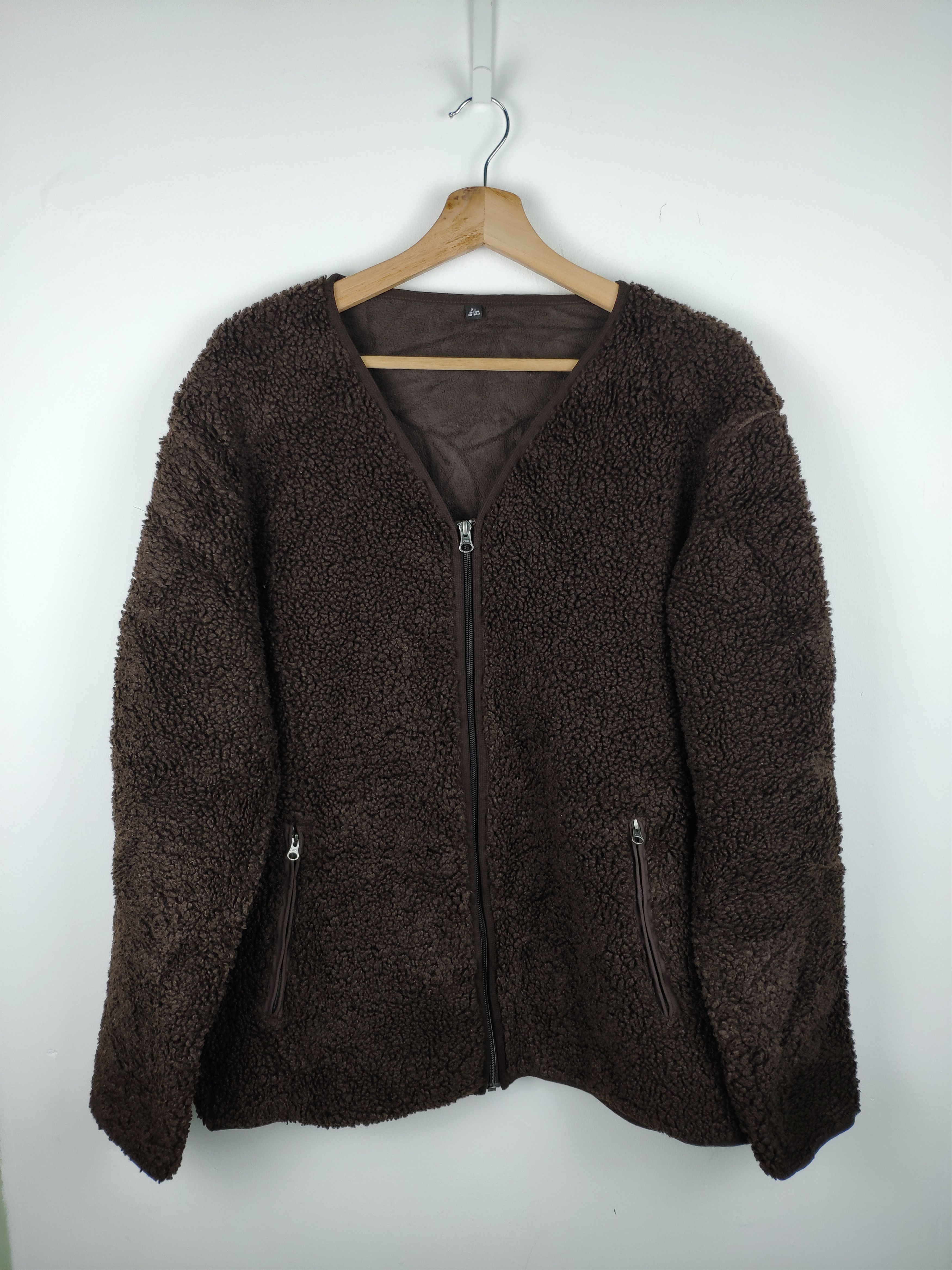 Japanese Brand × Uniqlo 🇯🇵 Uniqlo Cropped Cardigan Fleece Sherpa Size US L / EU 52-54 / 3 - 1 Thumbnail