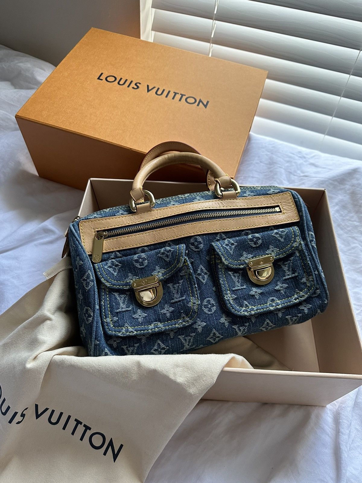 Louis Vuitton, Neo Speedy Monogram Denim Canvas Bag, dar…