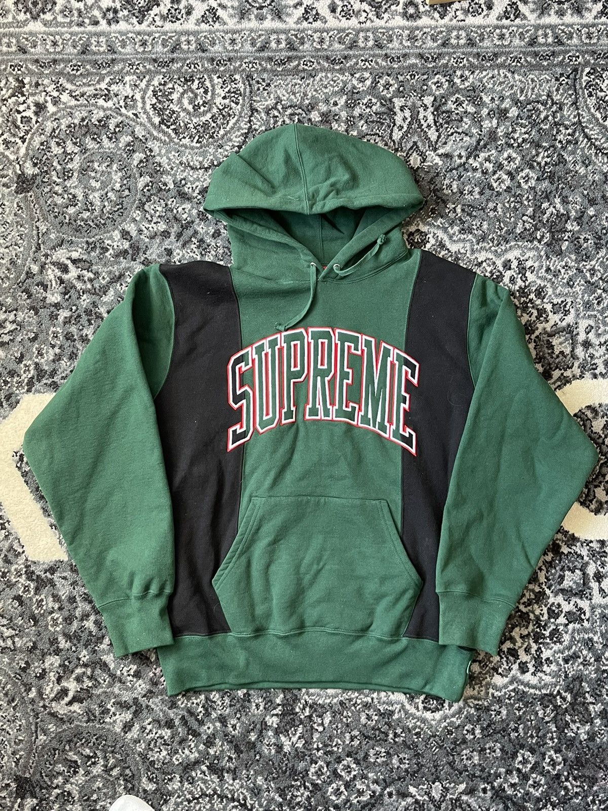 Pre-owned Supreme Green Paneled Arc Hoodie Size Large