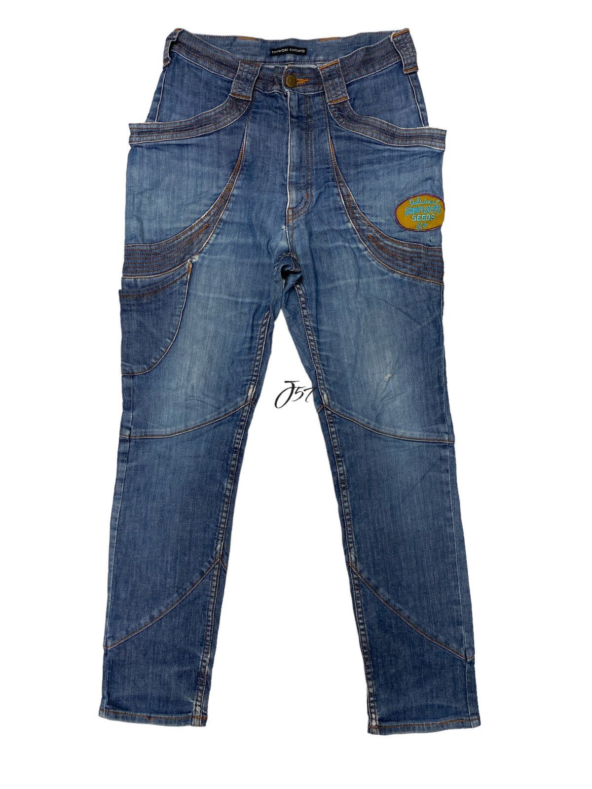 image of Issey Miyake x Tsumori Chisato Deletetsumori Chisato Distressed By Issey Miyaki Jeans in Blue (Size