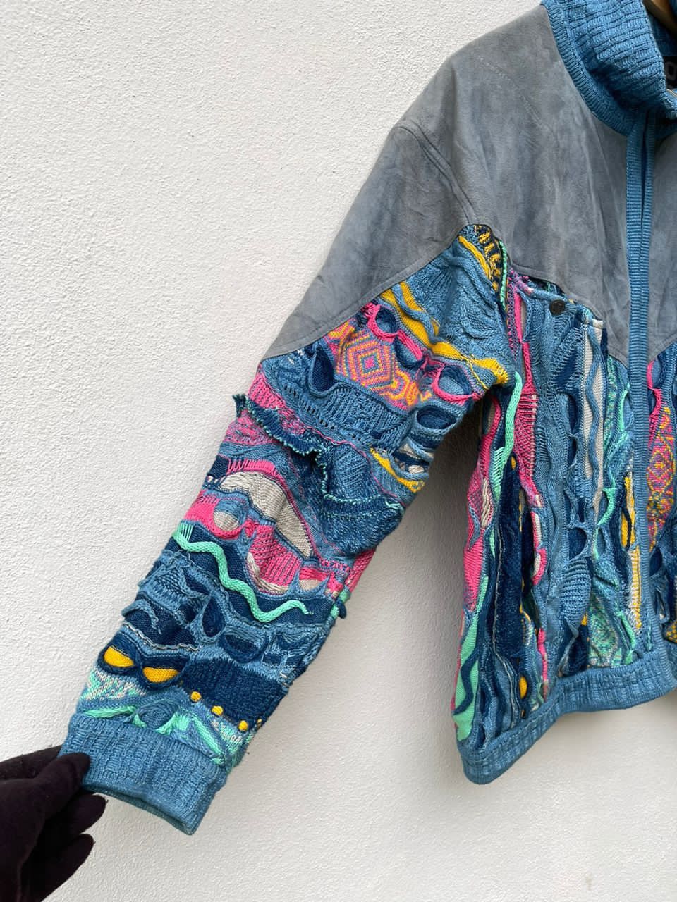 Coogi × Vintage Coogi Suede Knit Jacket Size US L / EU 52-54 / 3 - 8 Thumbnail