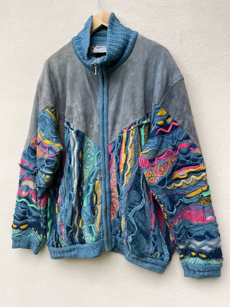 Coogi × Vintage Coogi Suede Knit Jacket Size US L / EU 52-54 / 3 - 6 Thumbnail