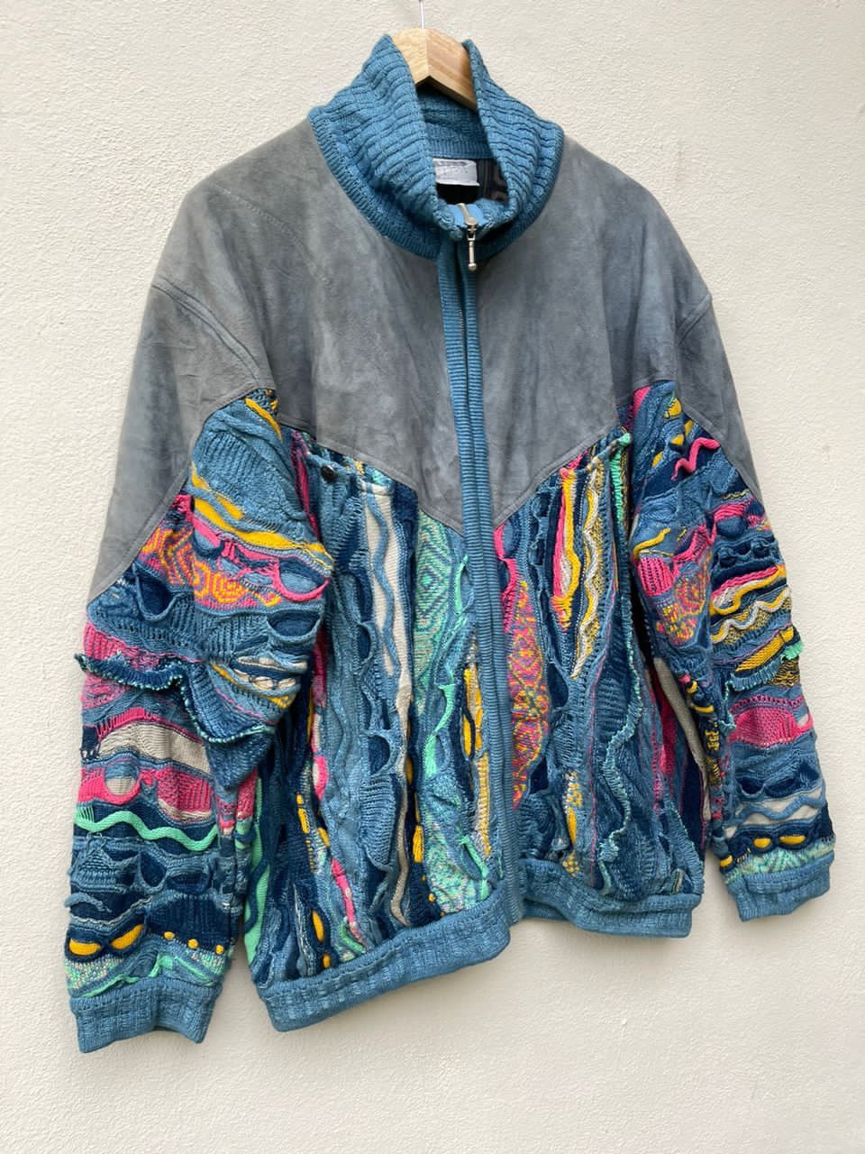 Coogi × Vintage Coogi Suede Knit Jacket Size US L / EU 52-54 / 3 - 5 Thumbnail