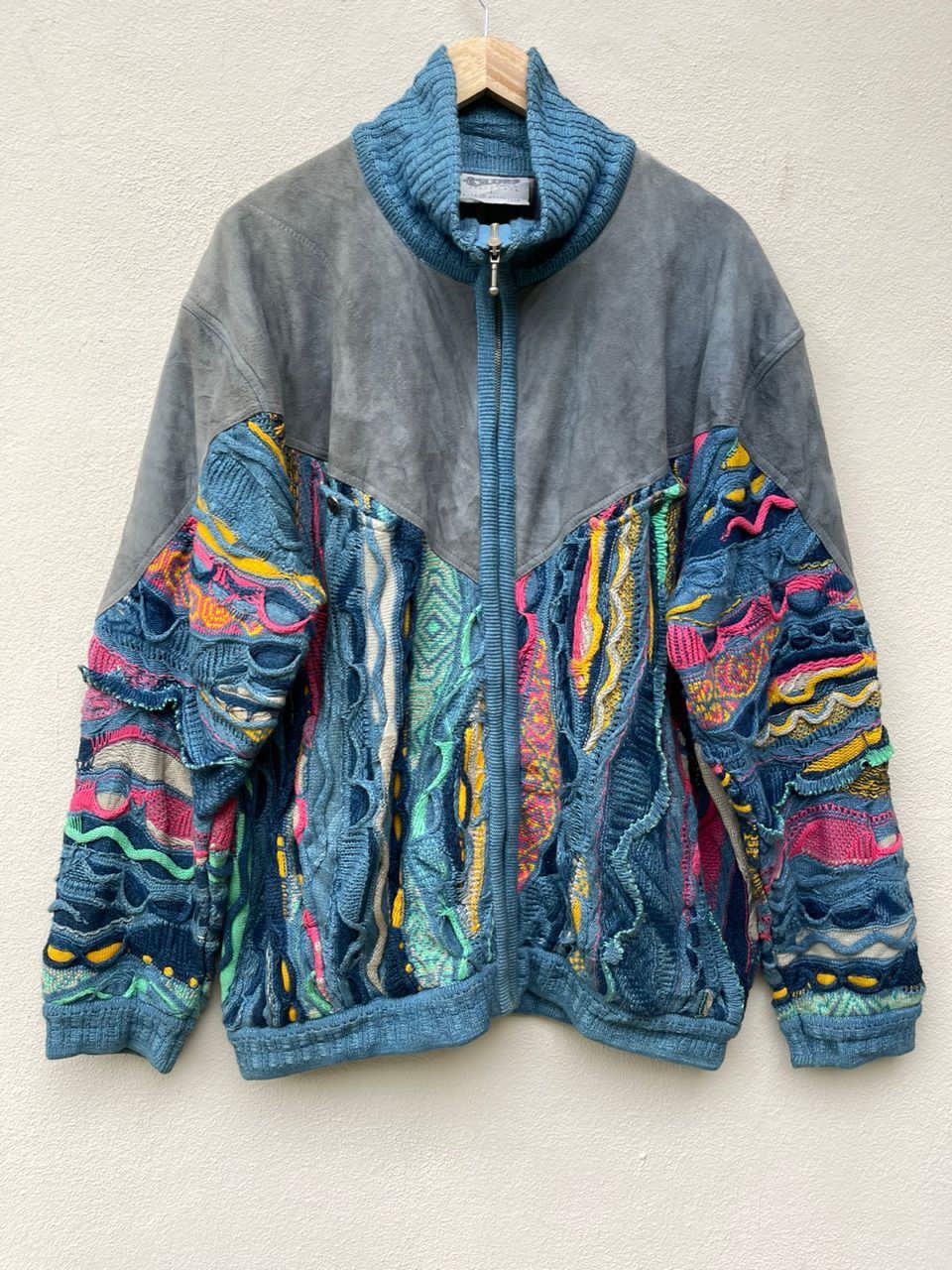 Coogi × Vintage Coogi Suede Knit Jacket Size US L / EU 52-54 / 3 - 4 Thumbnail