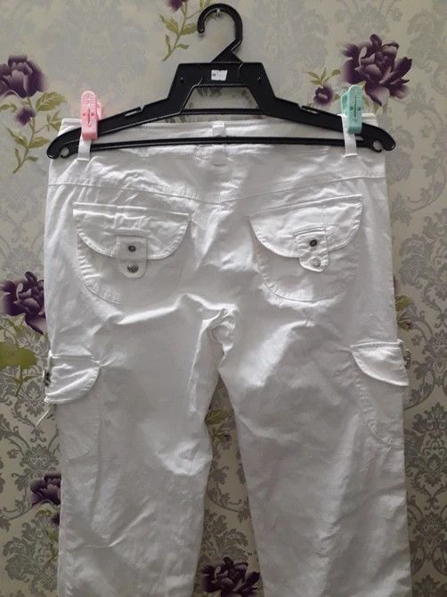 Japanese Brand JACK&JILL WHITE CARGO PANTS MULTI POCKET Size US 31 - 5 Thumbnail