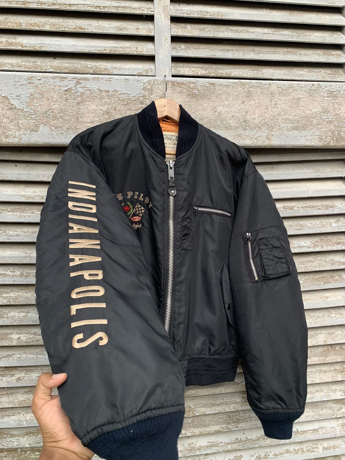 Vintage 👹Vintage INDIANA POLIS SPEED WAY AIR FIELD JACKET Size US L / EU 52-54 / 3 - 9 Thumbnail
