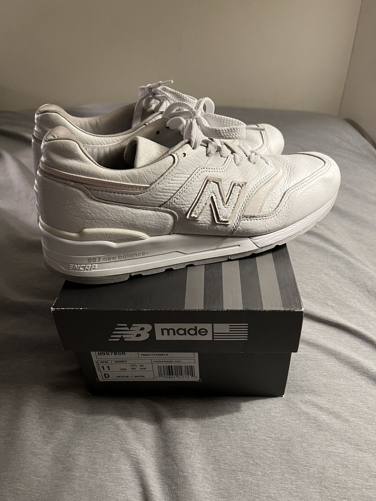New Balance New Balance 997 Bison Leather White Size US 11 / EU 44 - 4 Thumbnail
