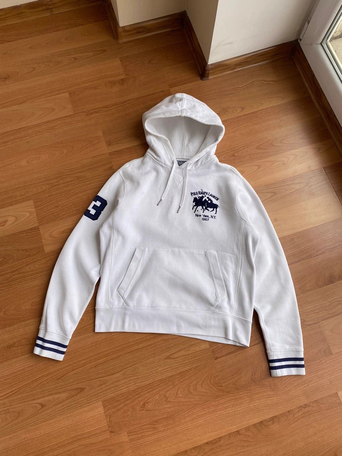 Polo Ralph Lauren × Vintage Vintage Polo Ralph Lauren Club White Hoodie Size US S / EU 44-46 / 1 - 2 Thumbnail