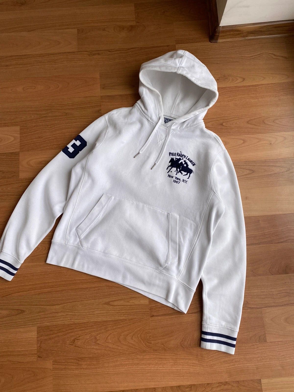 Polo Ralph Lauren × Vintage Vintage Polo Ralph Lauren Club White Hoodie Size US S / EU 44-46 / 1 - 5 Thumbnail