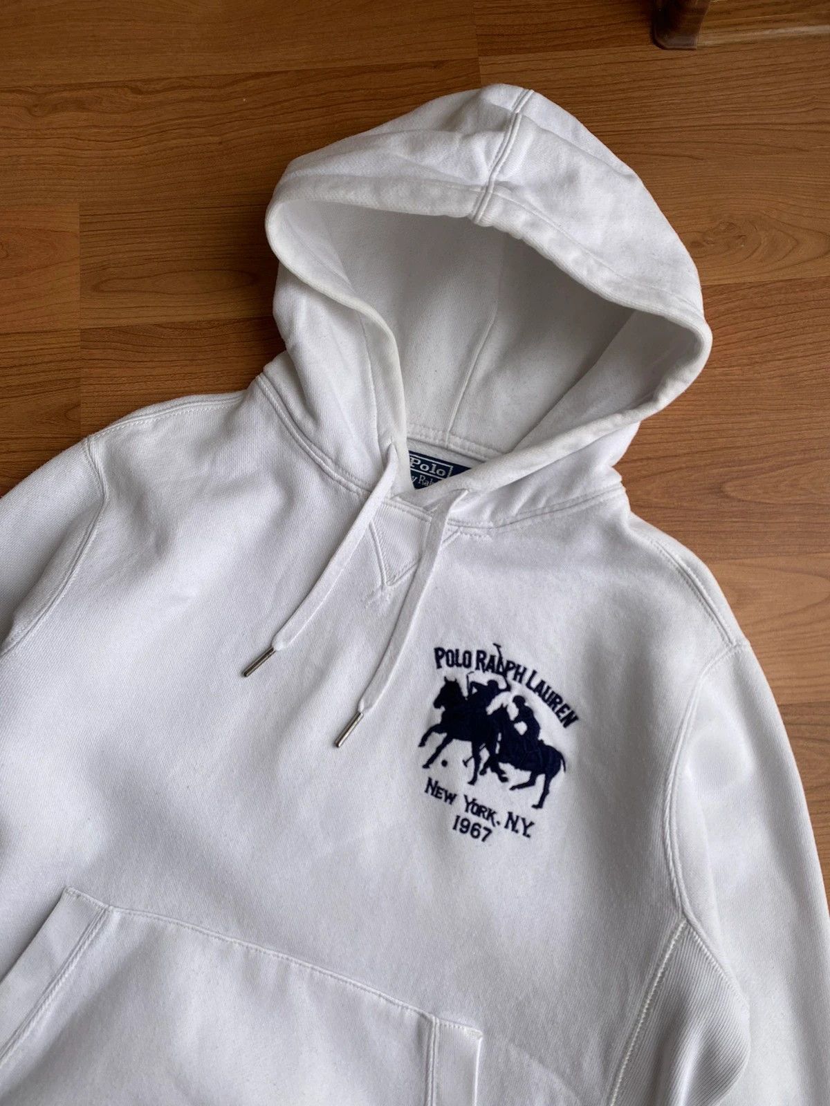 Polo Ralph Lauren × Vintage Vintage Polo Ralph Lauren Club White Hoodie Size US S / EU 44-46 / 1 - 6 Thumbnail