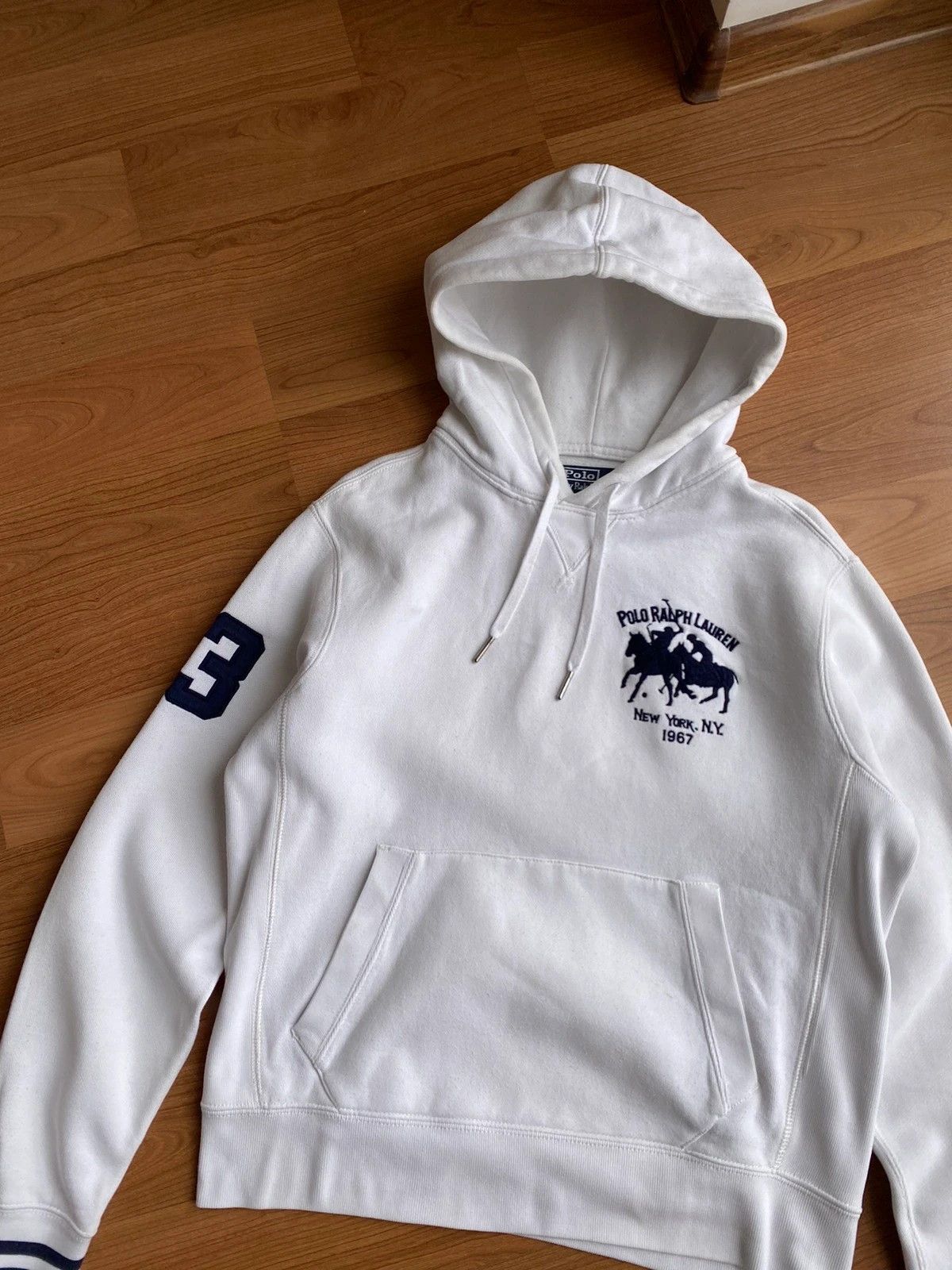 Polo Ralph Lauren × Vintage Vintage Polo Ralph Lauren Club White Hoodie Size US S / EU 44-46 / 1 - 3 Thumbnail