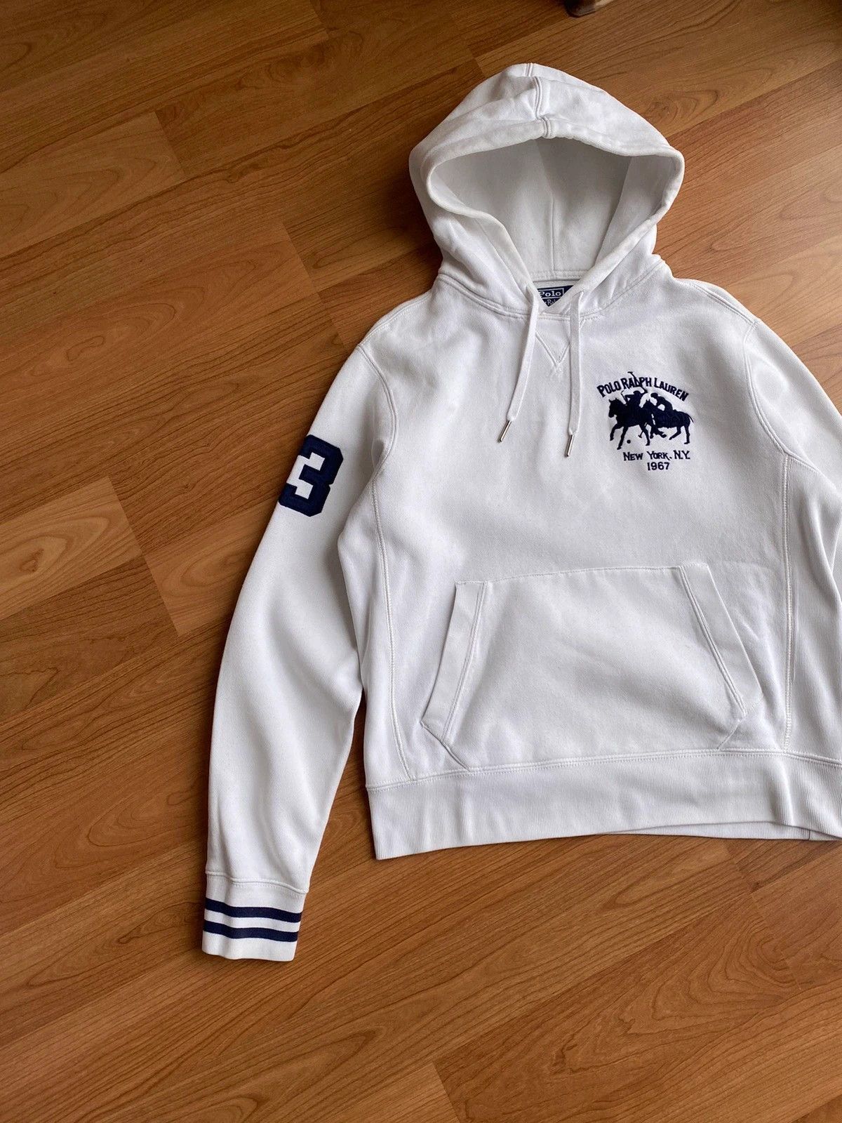Polo Ralph Lauren × Vintage Vintage Polo Ralph Lauren Club White Hoodie Size US S / EU 44-46 / 1 - 4 Thumbnail