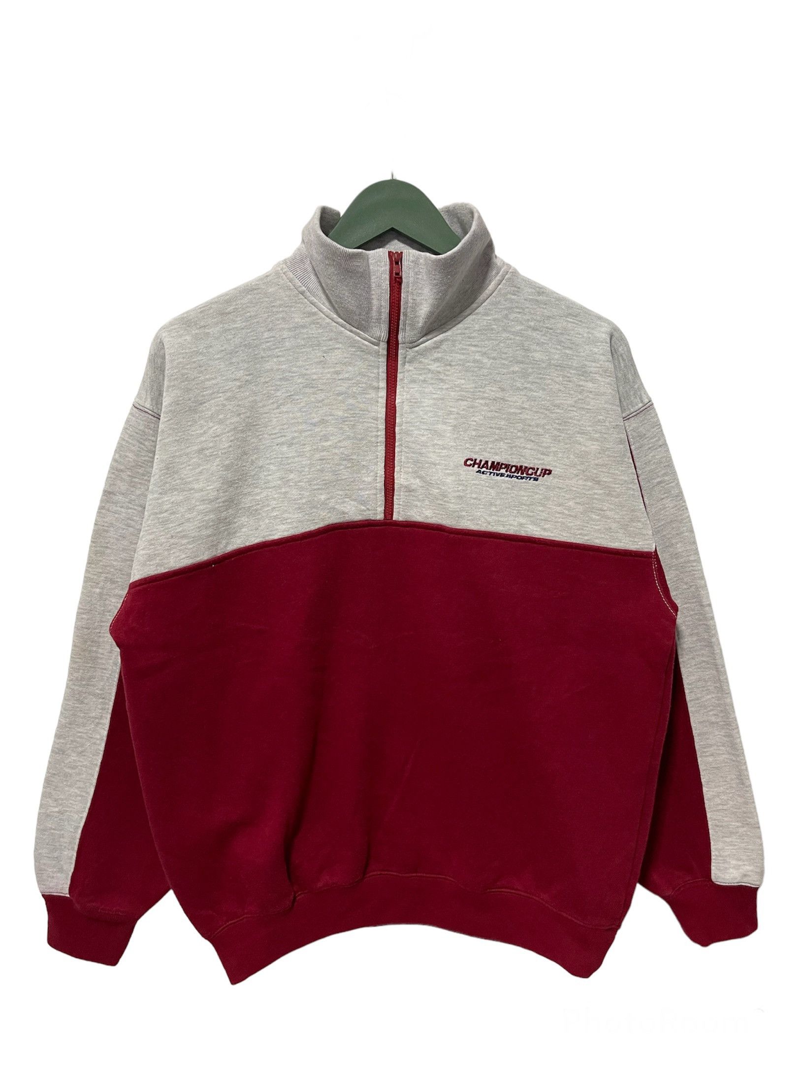 Champion Vintage Championcup Mockneck Colourblok Half Zip Sweatshirt Size US M / EU 48-50 / 2 - 1 Thumbnail