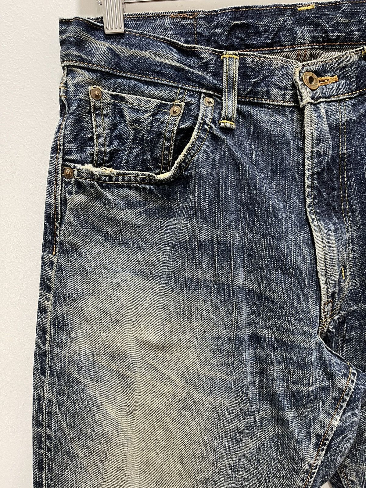 Edwin VINTAGE EDWIN 505 SELVEDGE RIPPED DISTRESSED DENIM JEANS Size US 31 - 5 Thumbnail