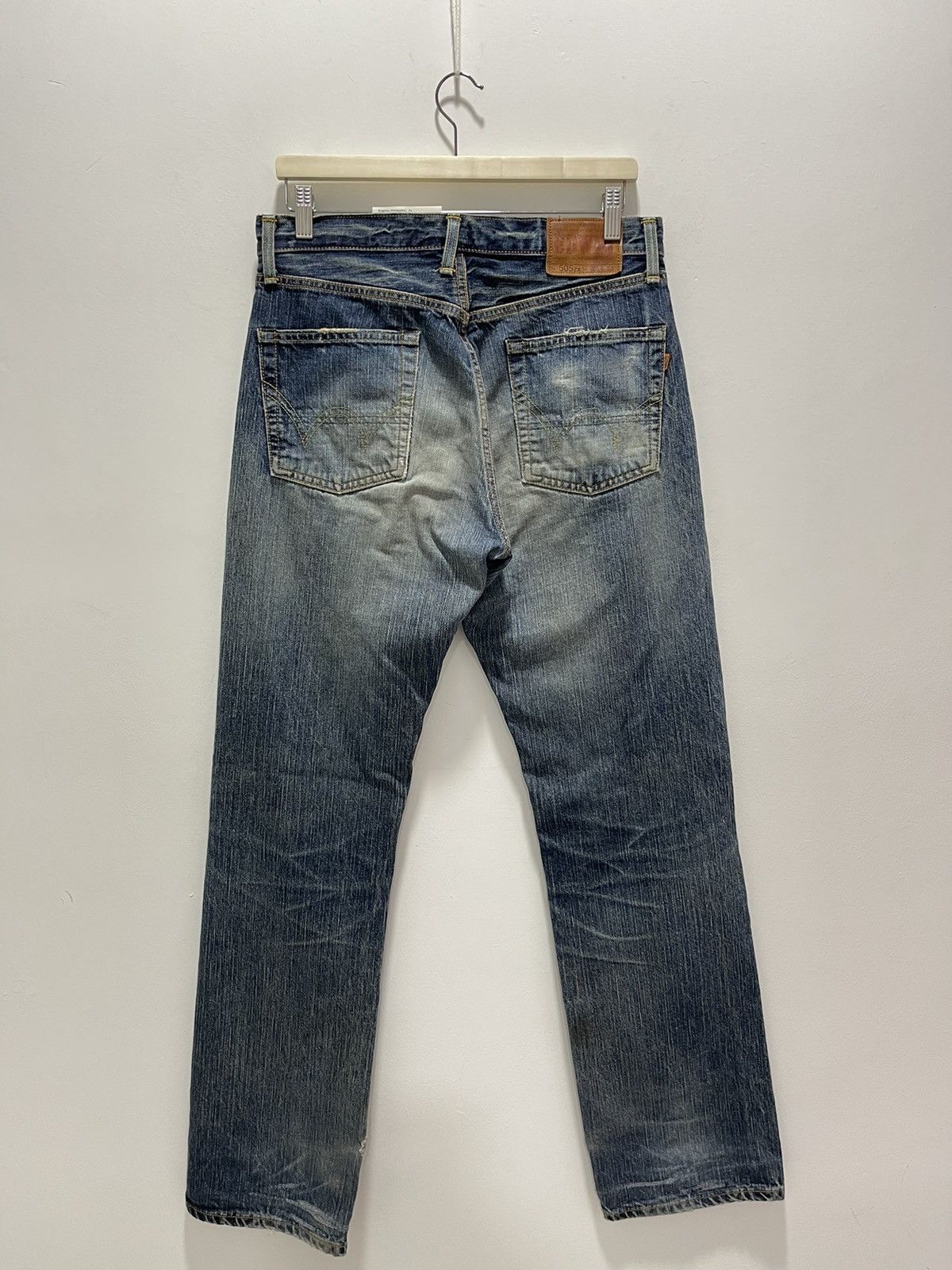 Edwin VINTAGE EDWIN 505 SELVEDGE RIPPED DISTRESSED DENIM JEANS Size US 31 - 13 Thumbnail