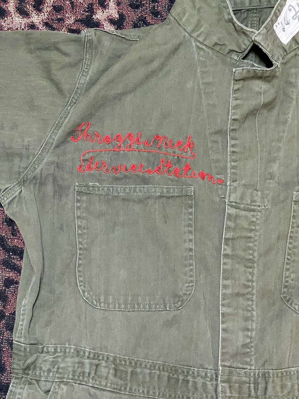 Vintage 50s 60s Texaco Herringbone twill HBT Coveralls Olive