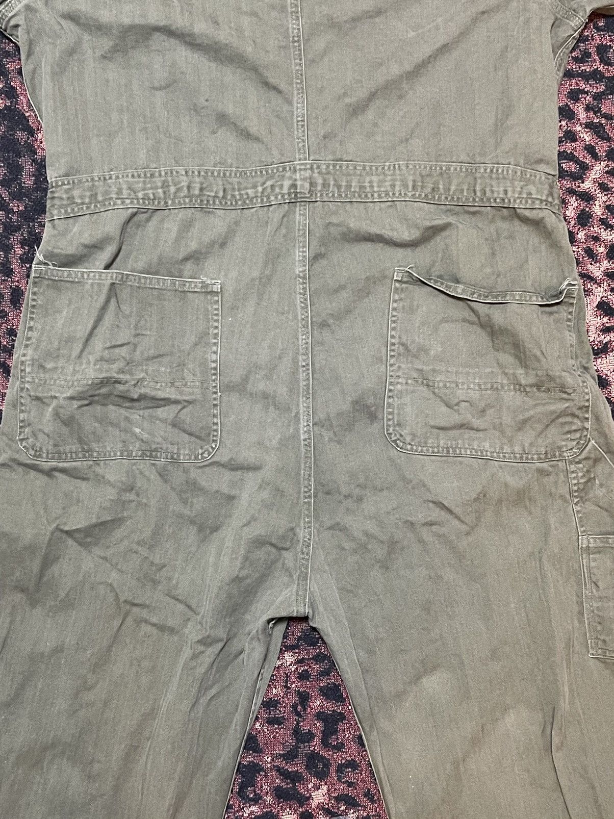 Vintage 50s 60s Texaco Herringbone twill HBT Coveralls Olive
