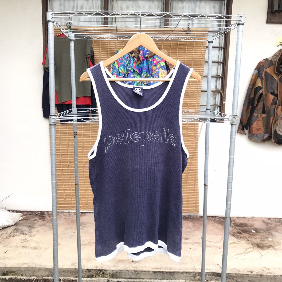 Pelle Pelle × Vintage Sick🔥Vintage Pelle pelle singlet blue faded trashed xl slim Size US XL / EU 56 / 4 - 1 Thumbnail