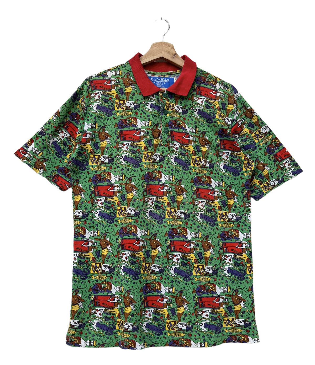 Jean Charles De Castelbajac Jc De Castel Bajac Full Print Hawaii Polo Shirt Size US S / EU 44-46 / 1 - 1 Thumbnail