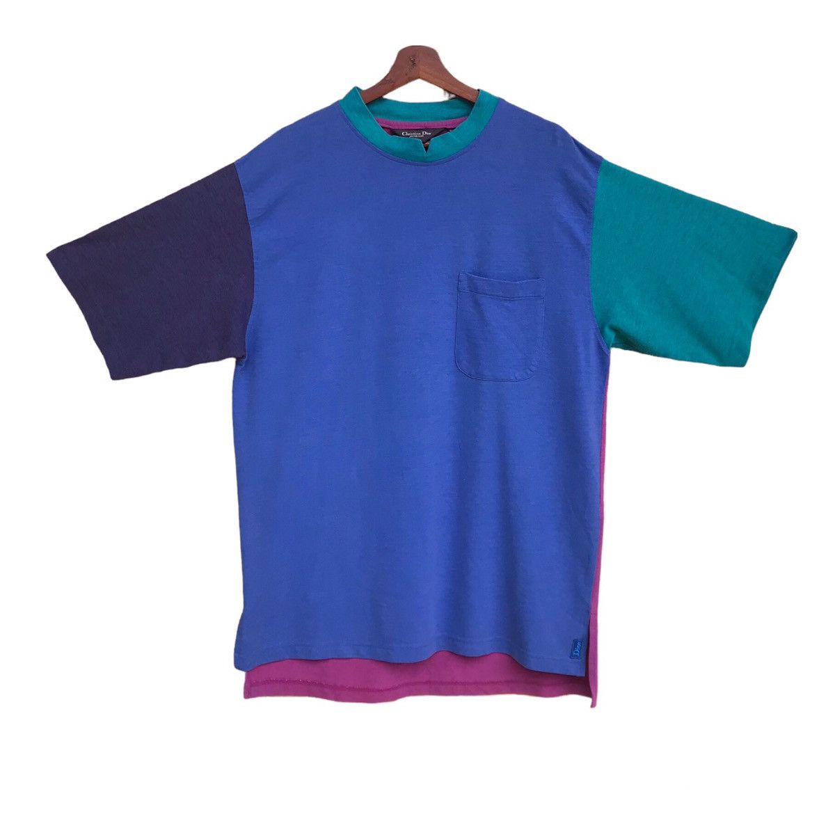 image of Christian Dior Monsieur x Vintage Dior Multitone V-Neck In Box Logo Single Pocket (Size Large)