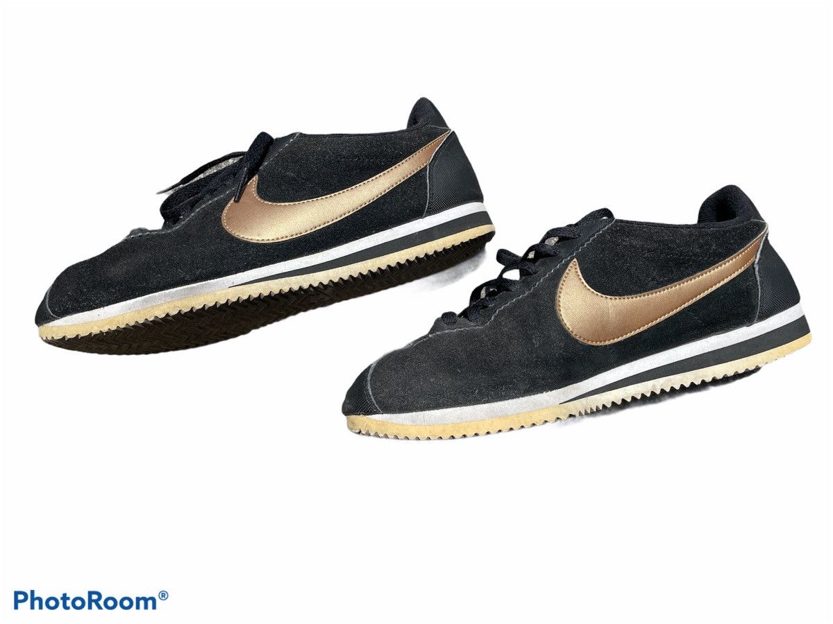 NIKE CLASSIC CORTEZ LEATHER BLACK/ MTLC GOLDEN 749571-091