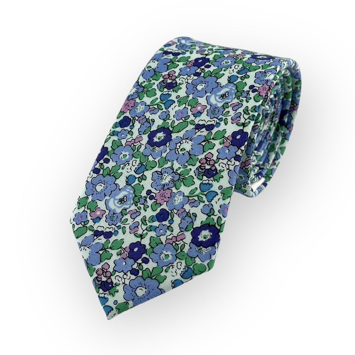 Other Men’s Periwinkle Whimsy Floral Print Necktie, Slim Width Tie Size ONE SIZE - 1 Thumbnail
